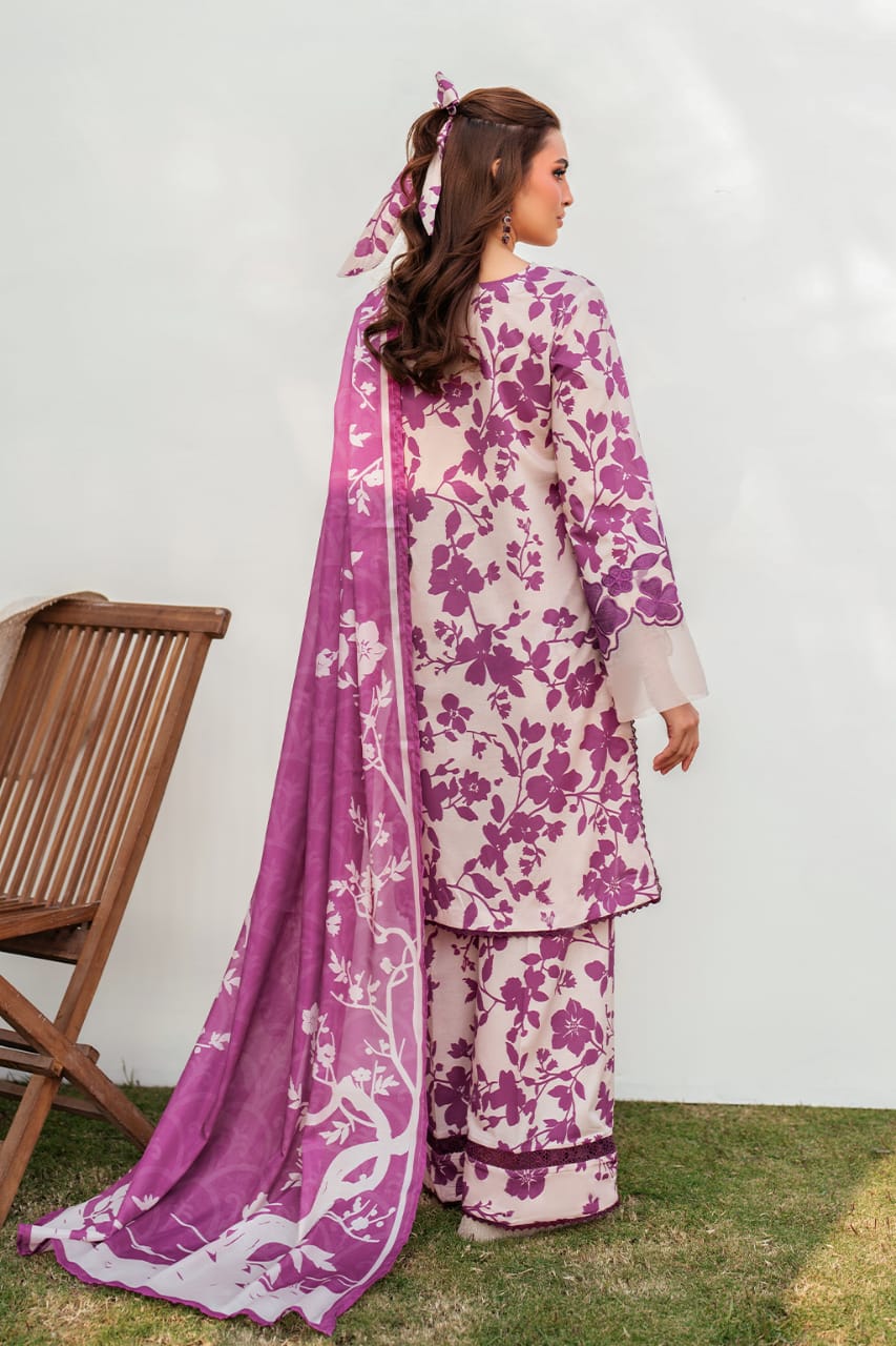 Iznik | Skin Pink - Lawn Digital Print 3pcs With Chiffon Dupatta Collection & Patches