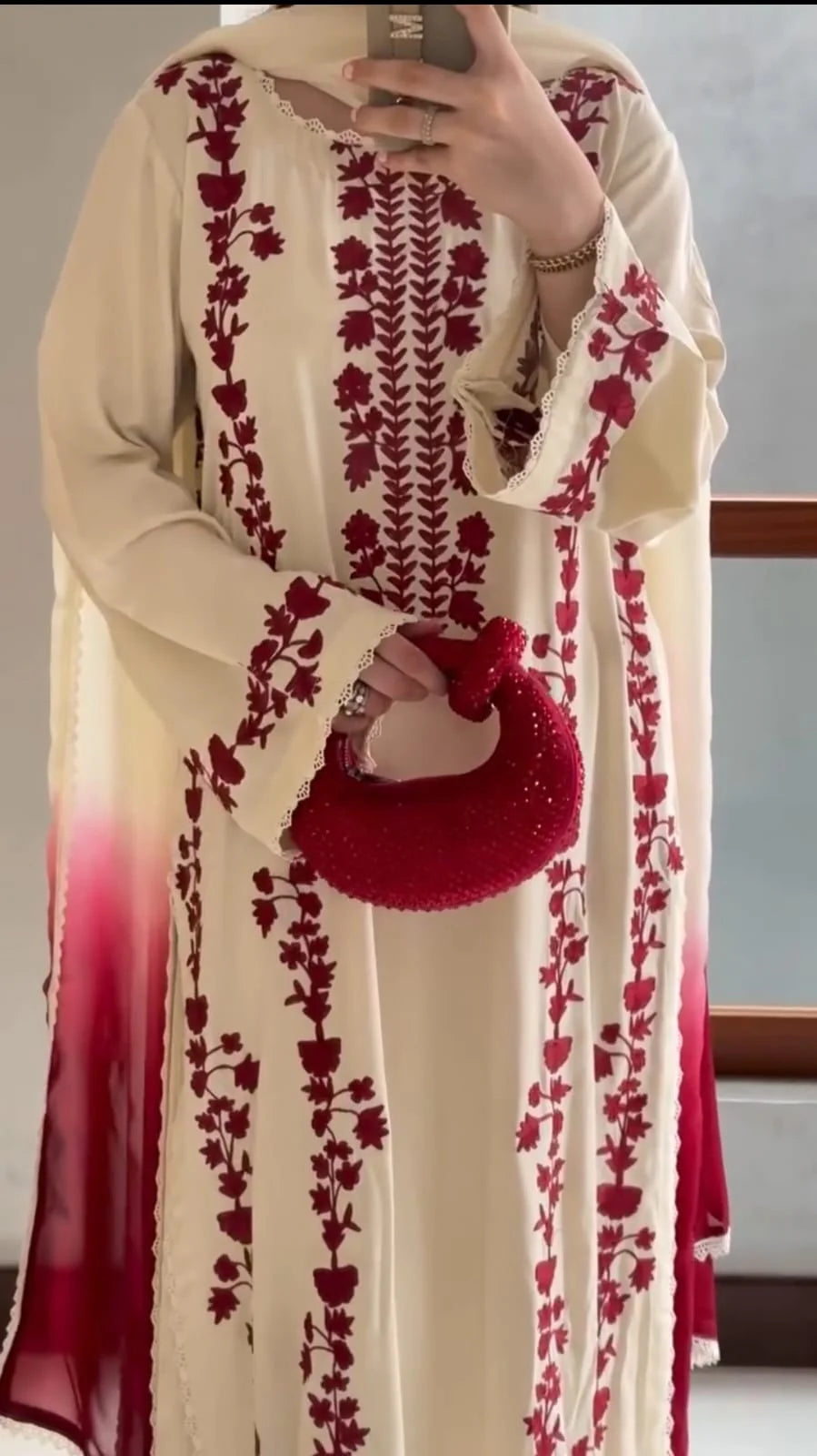 3PC DHANAK EMBROIDERED SUIT