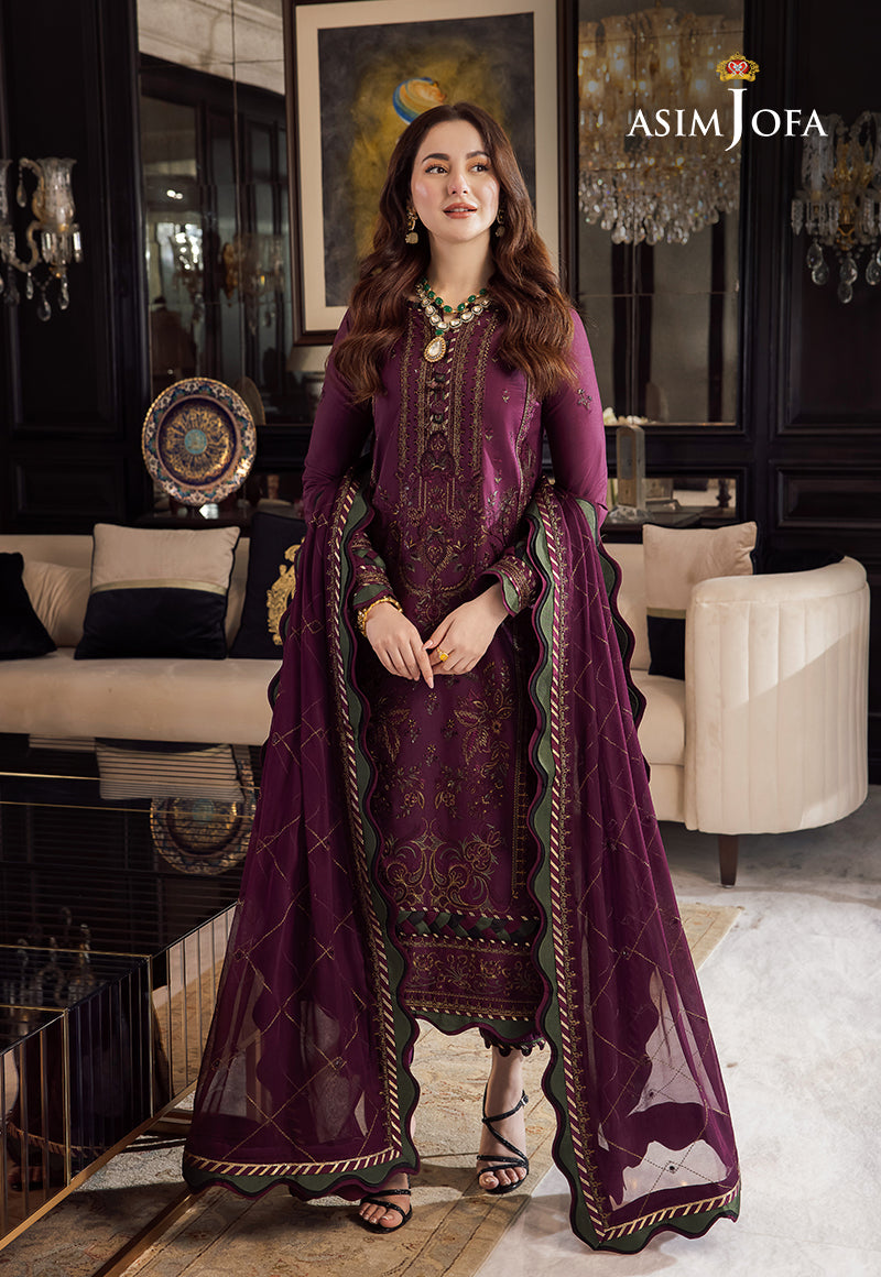 ASIM JOFA-3PC Dhanak Embroidery Unstiched Suit