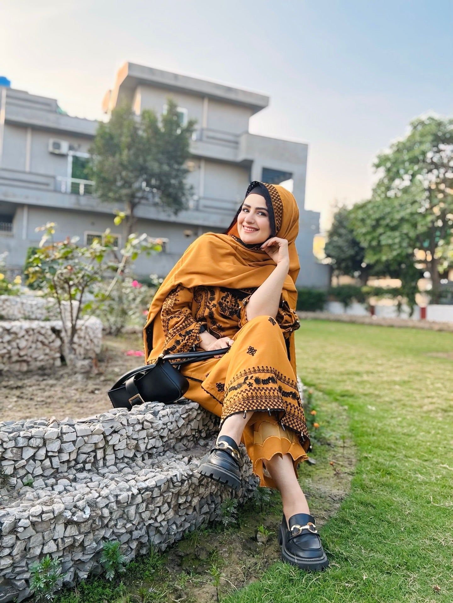 LIBAAS-3PC Lawn SUIT MUSTARD