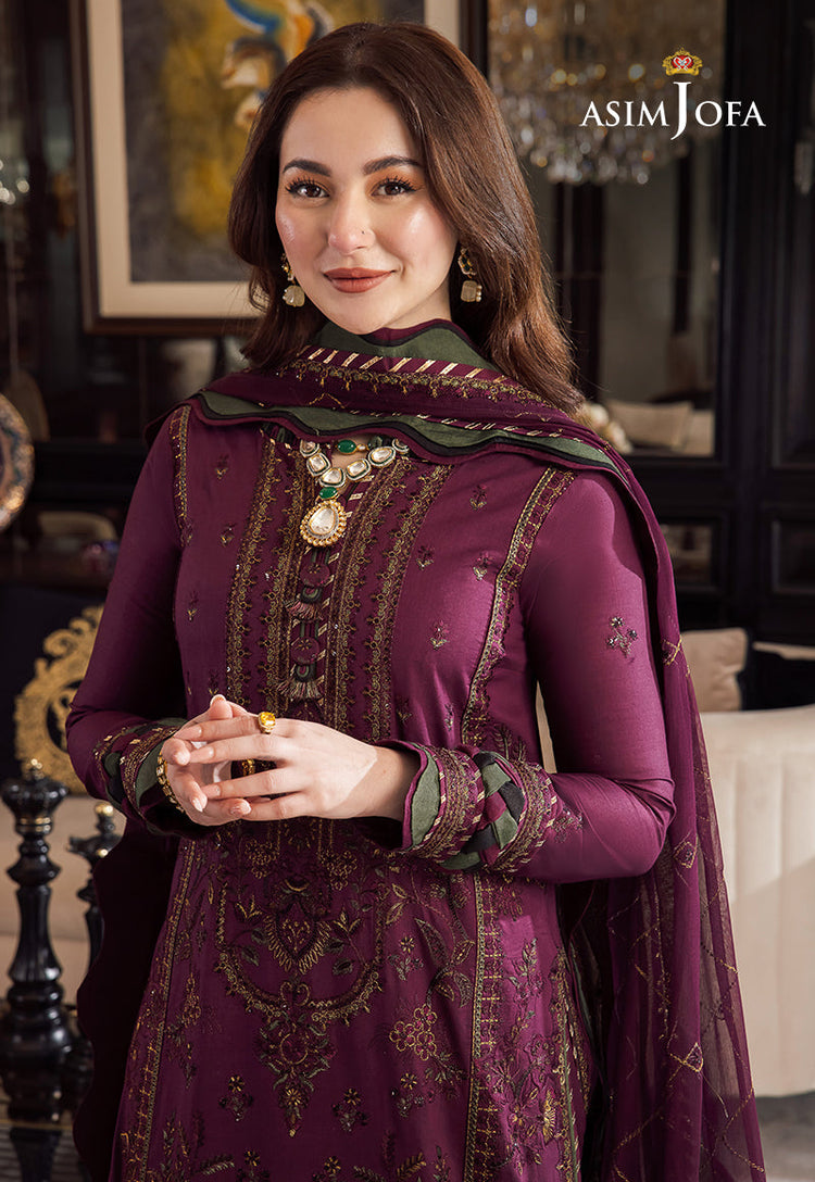 ASIM JOFA-3PC Dhanak Embroidery Unstiched Suit