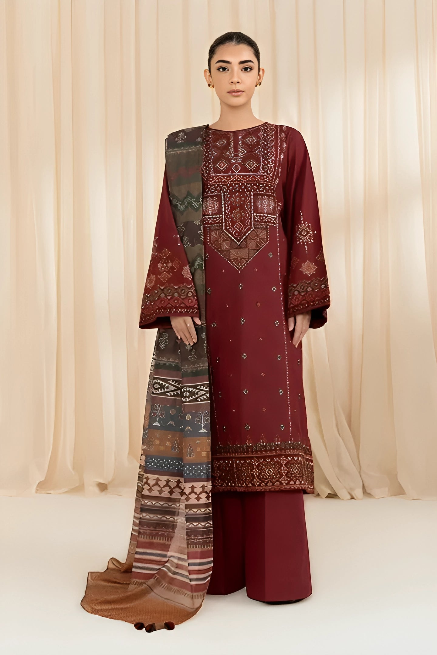 Luxury Dhanak Emb 3Pc D-04