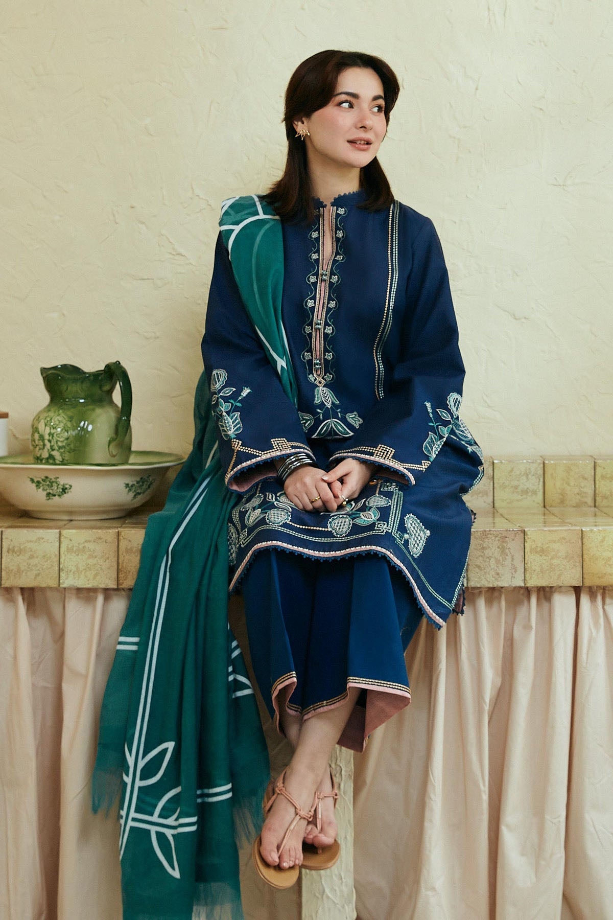 Luxury Embroidered Dhanak 3Pc D#27