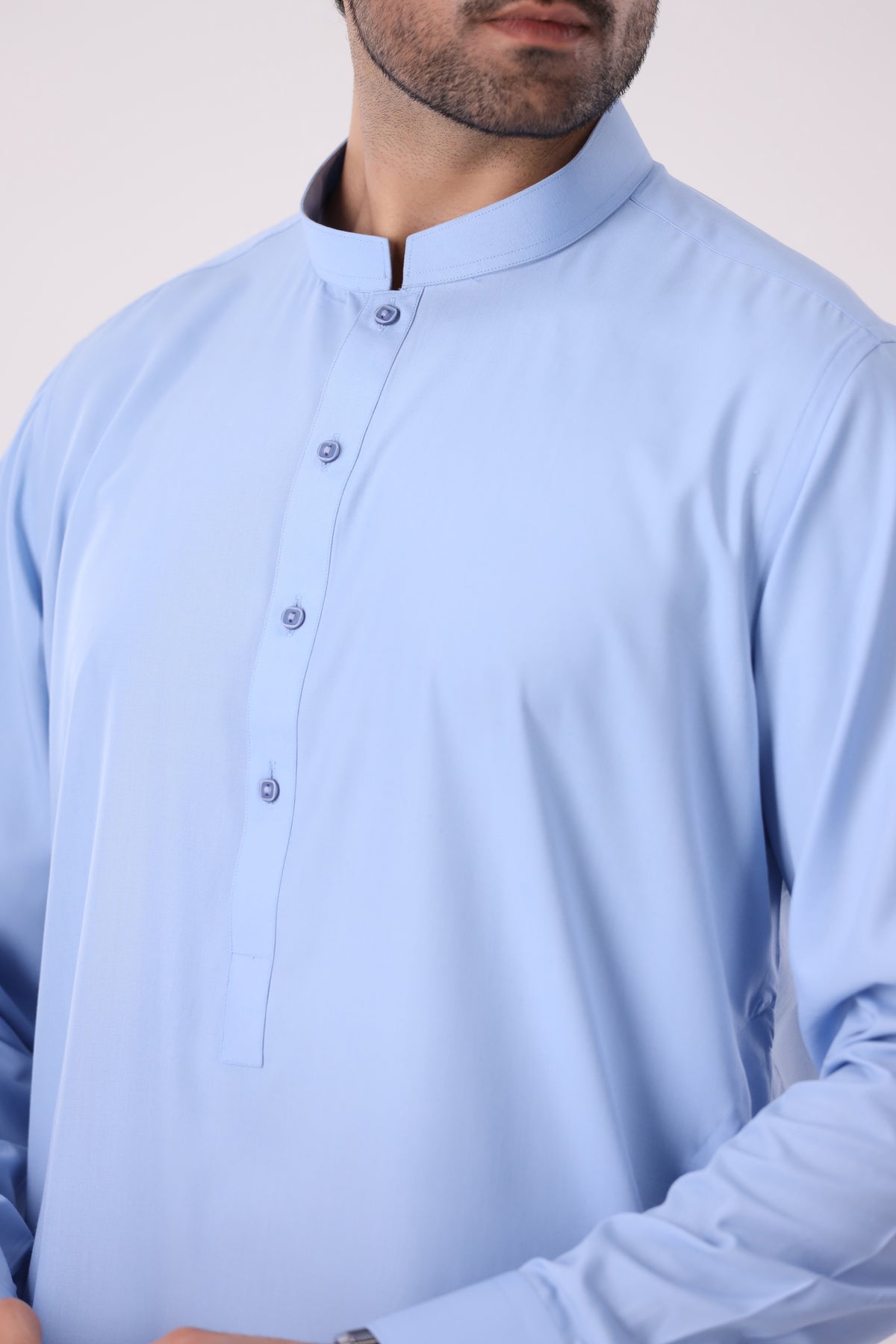 Sky Blue Wash N Wear Unstiched Suit