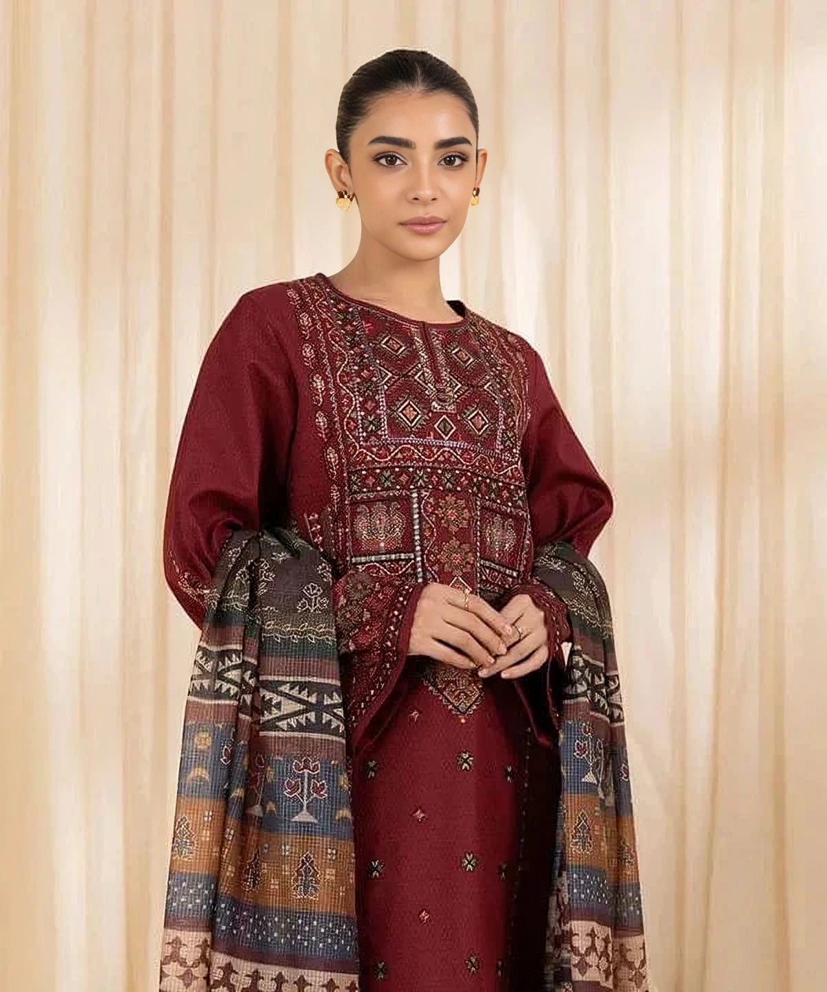 Luxury Dhanak Emb 3Pc D-04