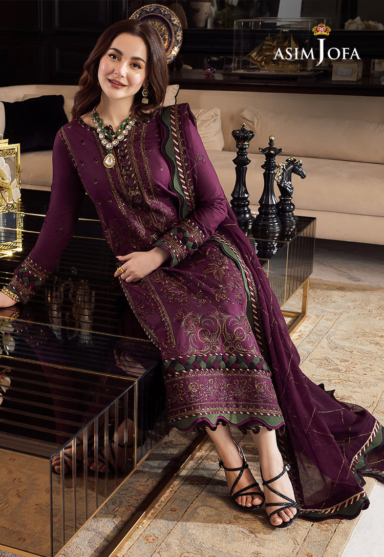 ASIM JOFA-3PC Dhanak Embroidery Unstiched Suit