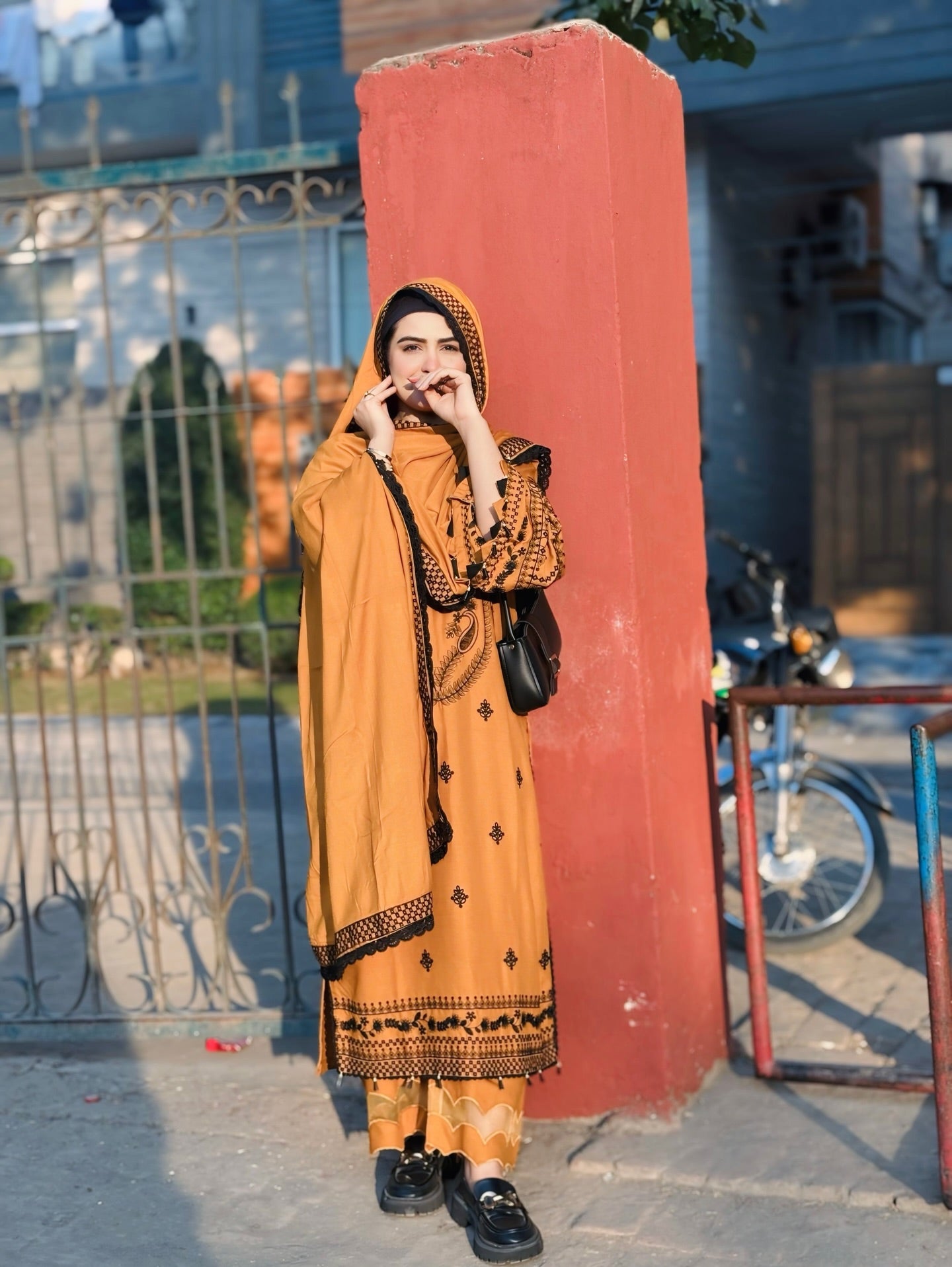 LIBAAS-3PC Lawn SUIT MUSTARD