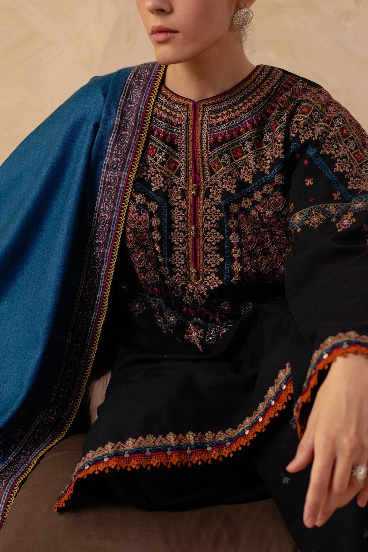 Luxury Dhanak Emb 3Pc D-03