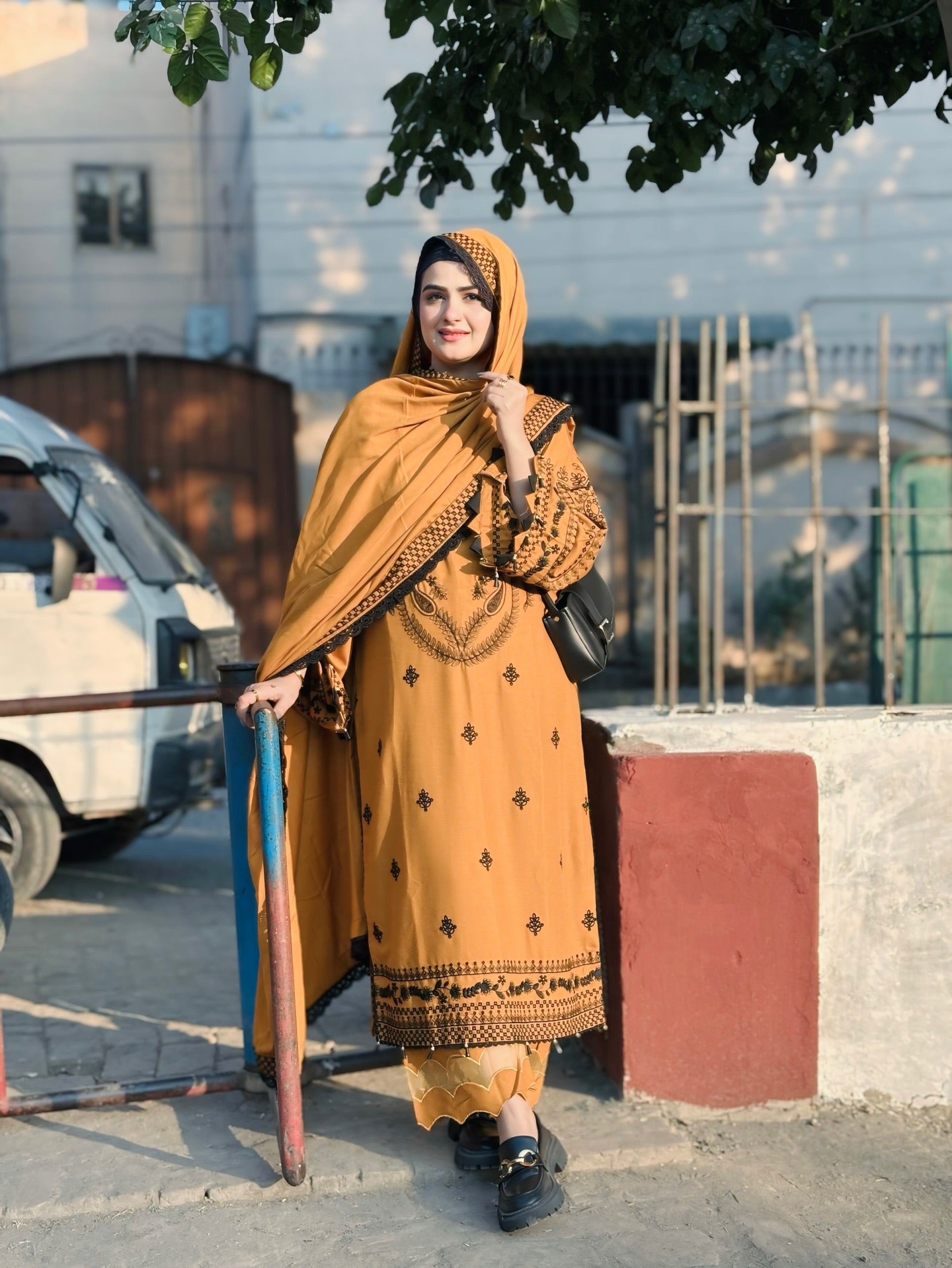 LIBAAS-3PC Lawn SUIT MUSTARD